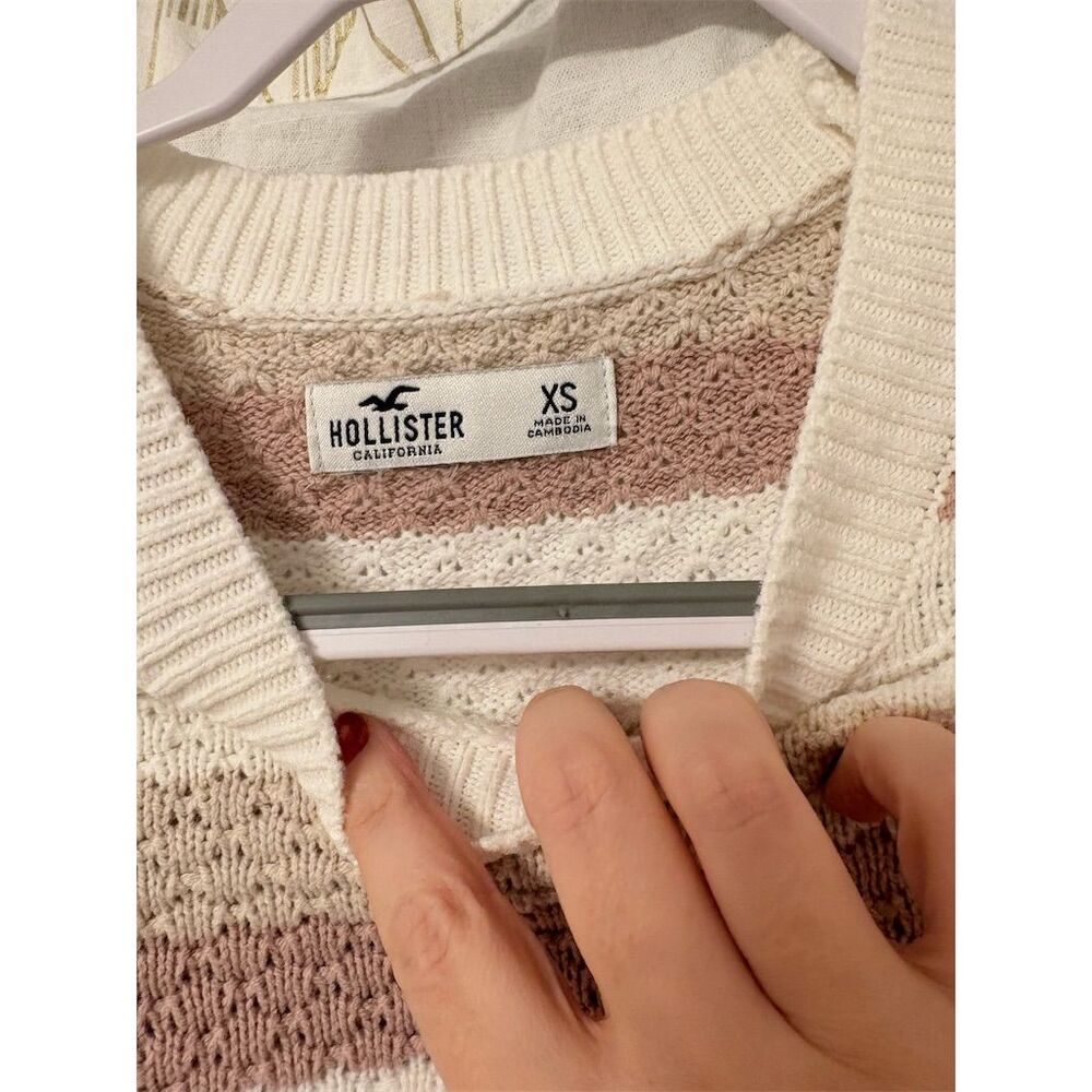 Hollister Women's XS Striped Knit Cropped Sweater Multicolor Pullover - Picture 3 of 5